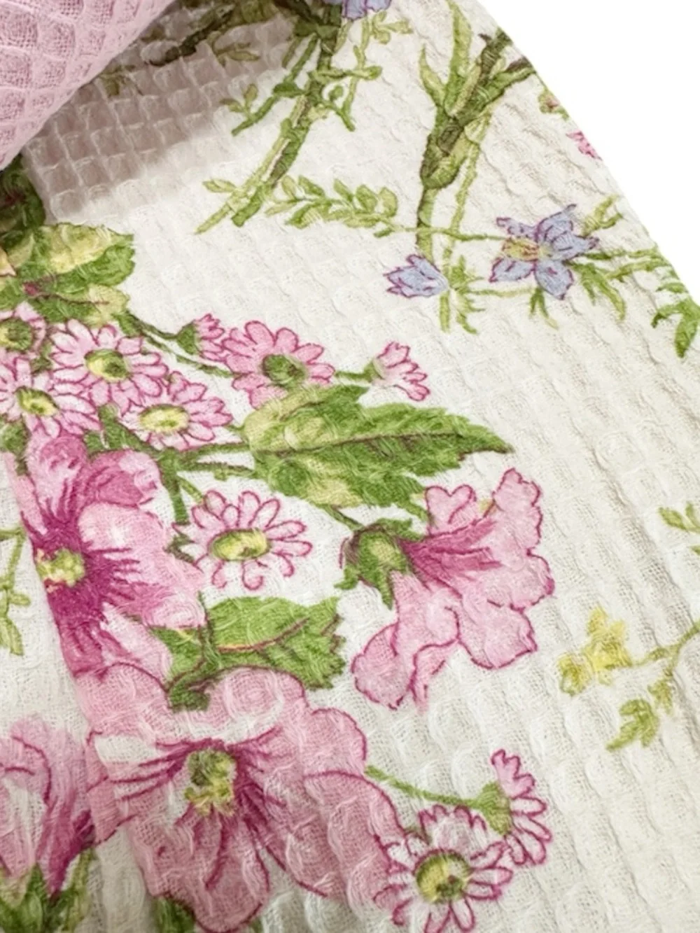 NEW ApriL Cornell GRACEFUL GARDEN Pink, Green, Lavender Kitchen Towel Set/3